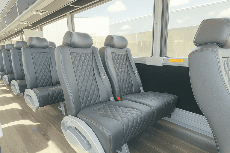 interior of Green Bay Coach Bus Service charter bus